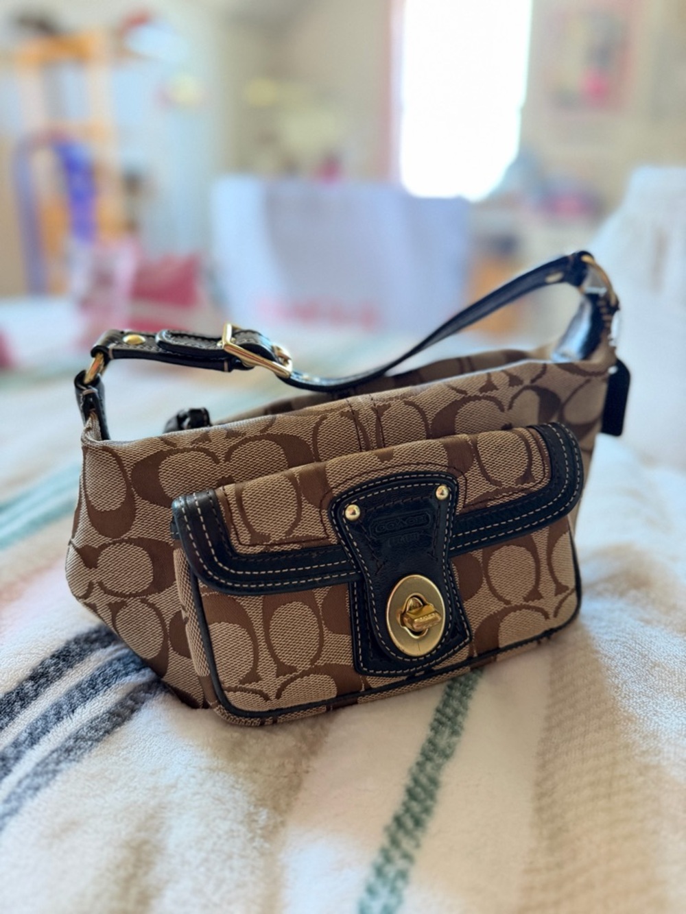 Coach Tan Signature Canvas Bag